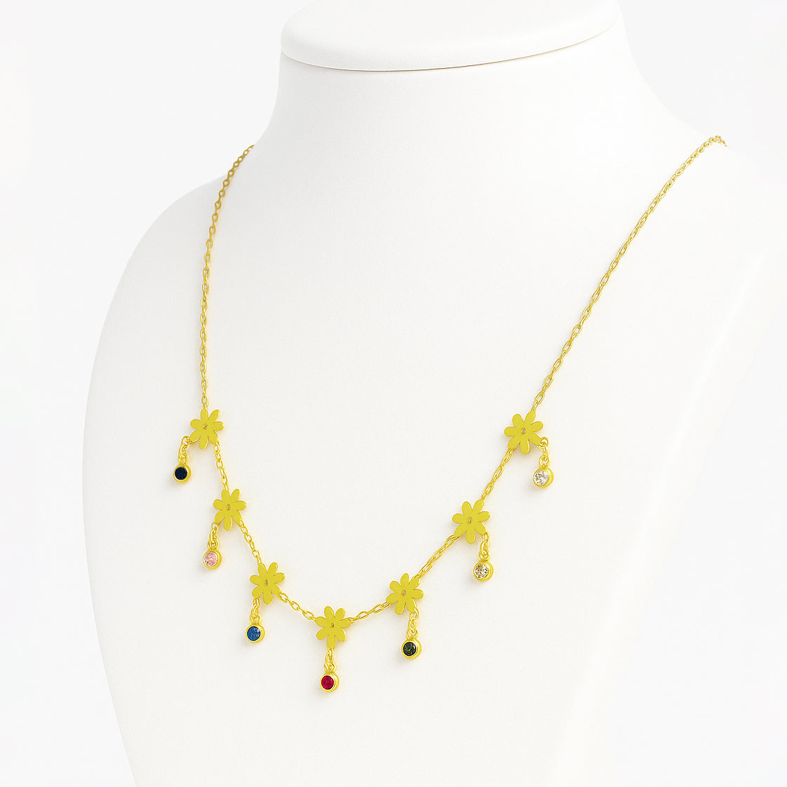 Elegant Floral Multicolor Pendant Necklace